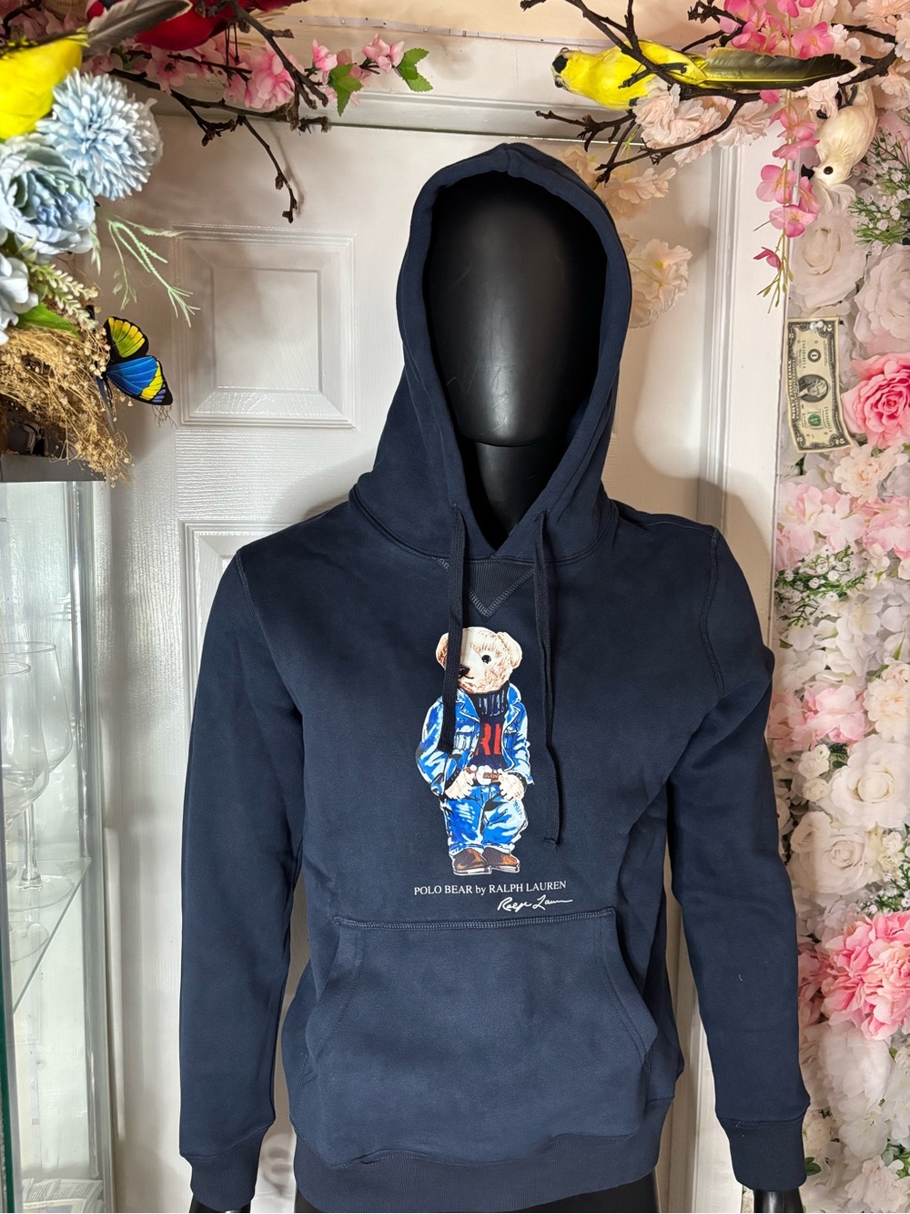 Ralph Lauren Navy Polo Bear Pullover Hoodie